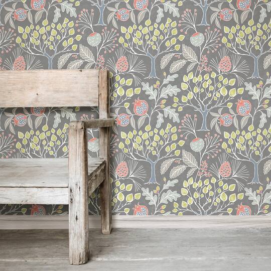 NuWallpaper Groovy Garden Gray Peel & Stick Wallpaper